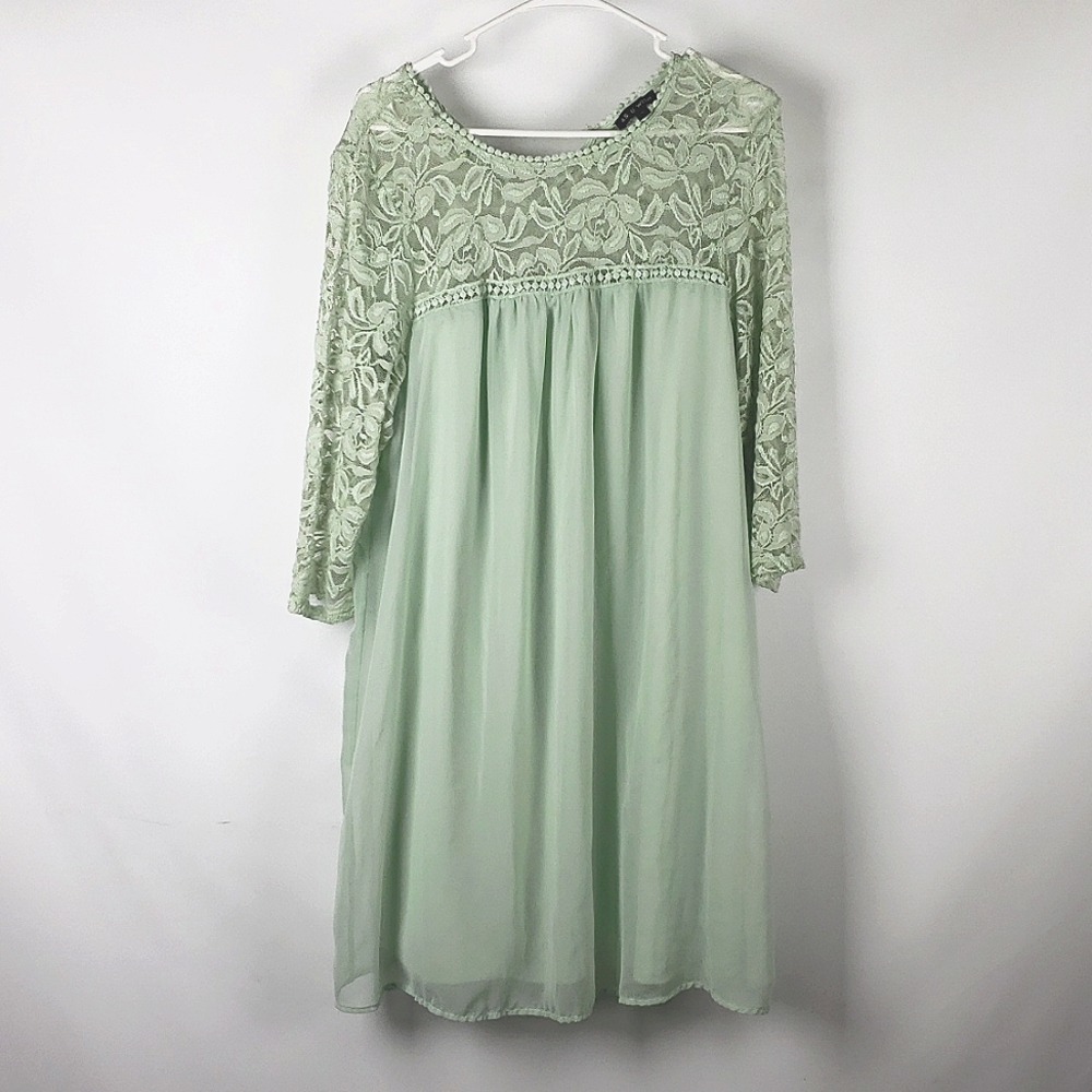 2x Lace & Chiffon Mint Babydoll Dress